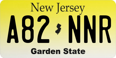 NJ license plate A82NNR