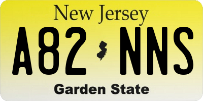NJ license plate A82NNS