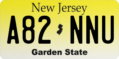 NJ license plate A82NNU