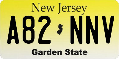 NJ license plate A82NNV