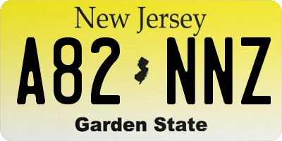 NJ license plate A82NNZ