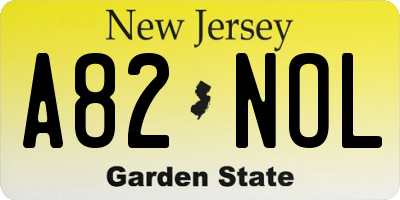 NJ license plate A82NOL