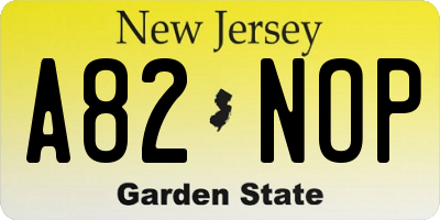 NJ license plate A82NOP