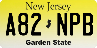 NJ license plate A82NPB