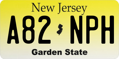 NJ license plate A82NPH
