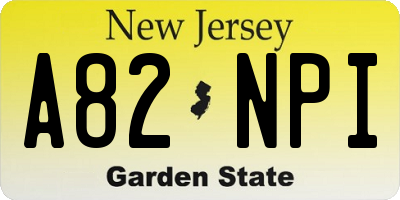 NJ license plate A82NPI