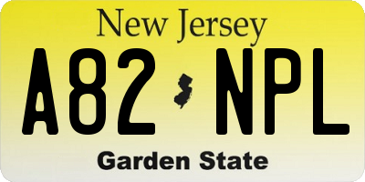 NJ license plate A82NPL