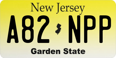 NJ license plate A82NPP