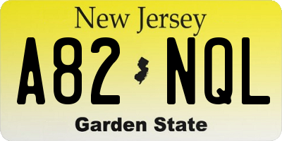 NJ license plate A82NQL