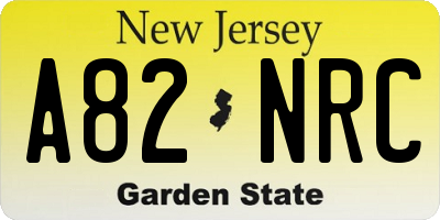 NJ license plate A82NRC