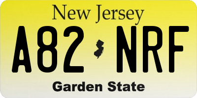 NJ license plate A82NRF