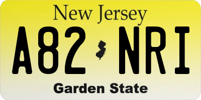 NJ license plate A82NRI