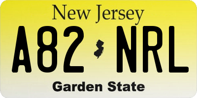 NJ license plate A82NRL