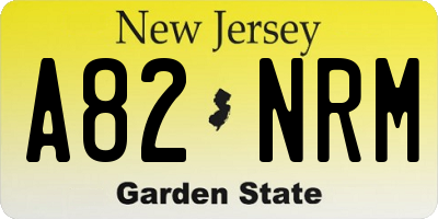 NJ license plate A82NRM