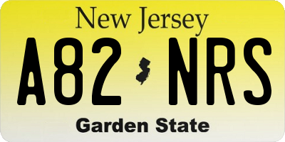 NJ license plate A82NRS