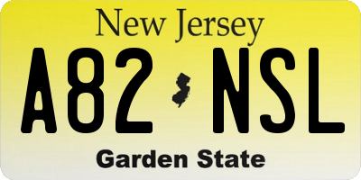 NJ license plate A82NSL