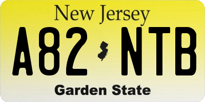 NJ license plate A82NTB