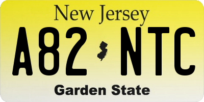 NJ license plate A82NTC