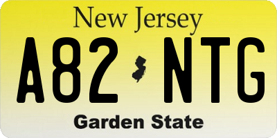 NJ license plate A82NTG
