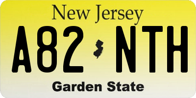 NJ license plate A82NTH
