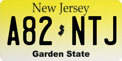 NJ license plate A82NTJ