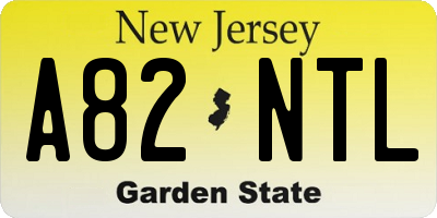 NJ license plate A82NTL