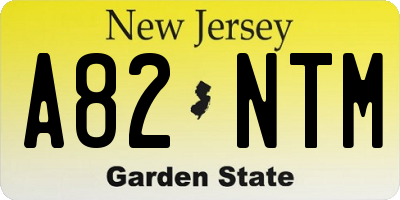 NJ license plate A82NTM