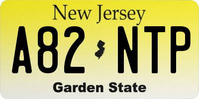 NJ license plate A82NTP