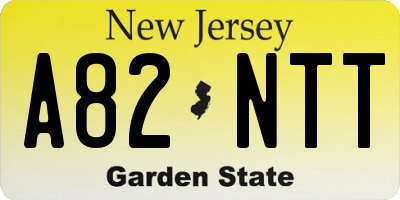 NJ license plate A82NTT