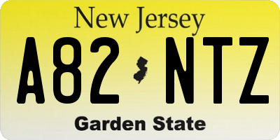 NJ license plate A82NTZ