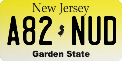 NJ license plate A82NUD