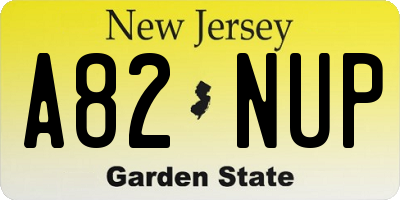 NJ license plate A82NUP