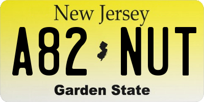 NJ license plate A82NUT