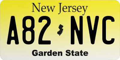 NJ license plate A82NVC