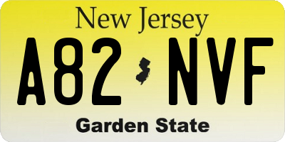NJ license plate A82NVF