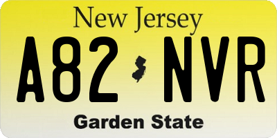 NJ license plate A82NVR