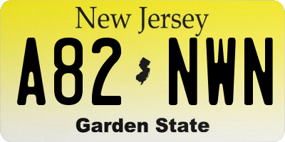 NJ license plate A82NWN