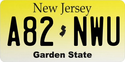 NJ license plate A82NWU