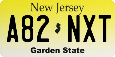 NJ license plate A82NXT