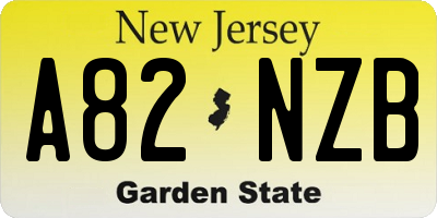 NJ license plate A82NZB