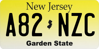 NJ license plate A82NZC