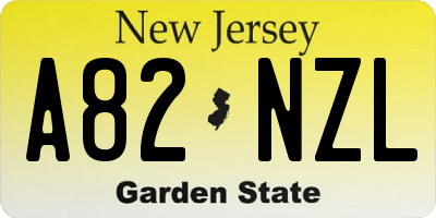 NJ license plate A82NZL