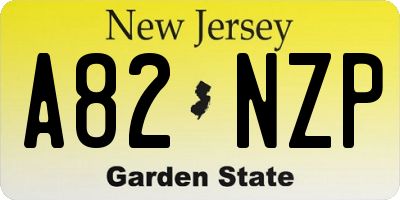 NJ license plate A82NZP