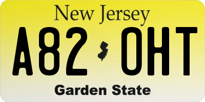 NJ license plate A82OHT
