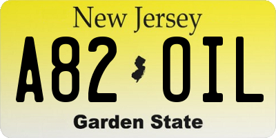 NJ license plate A82OIL