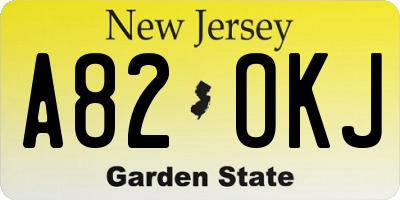 NJ license plate A82OKJ
