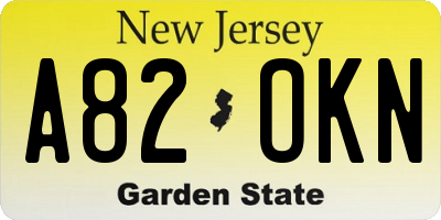 NJ license plate A82OKN