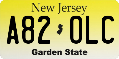 NJ license plate A82OLC
