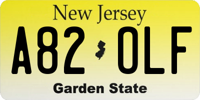 NJ license plate A82OLF