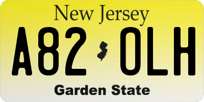 NJ license plate A82OLH